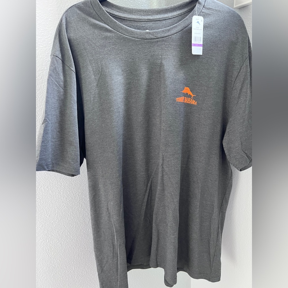 Tommy Bahama Charcoal and Orange Short Sleeve Tee